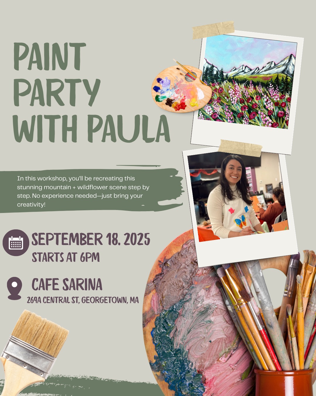 Red and Beige Illustrative Workshop Painting Instagram Post – 1